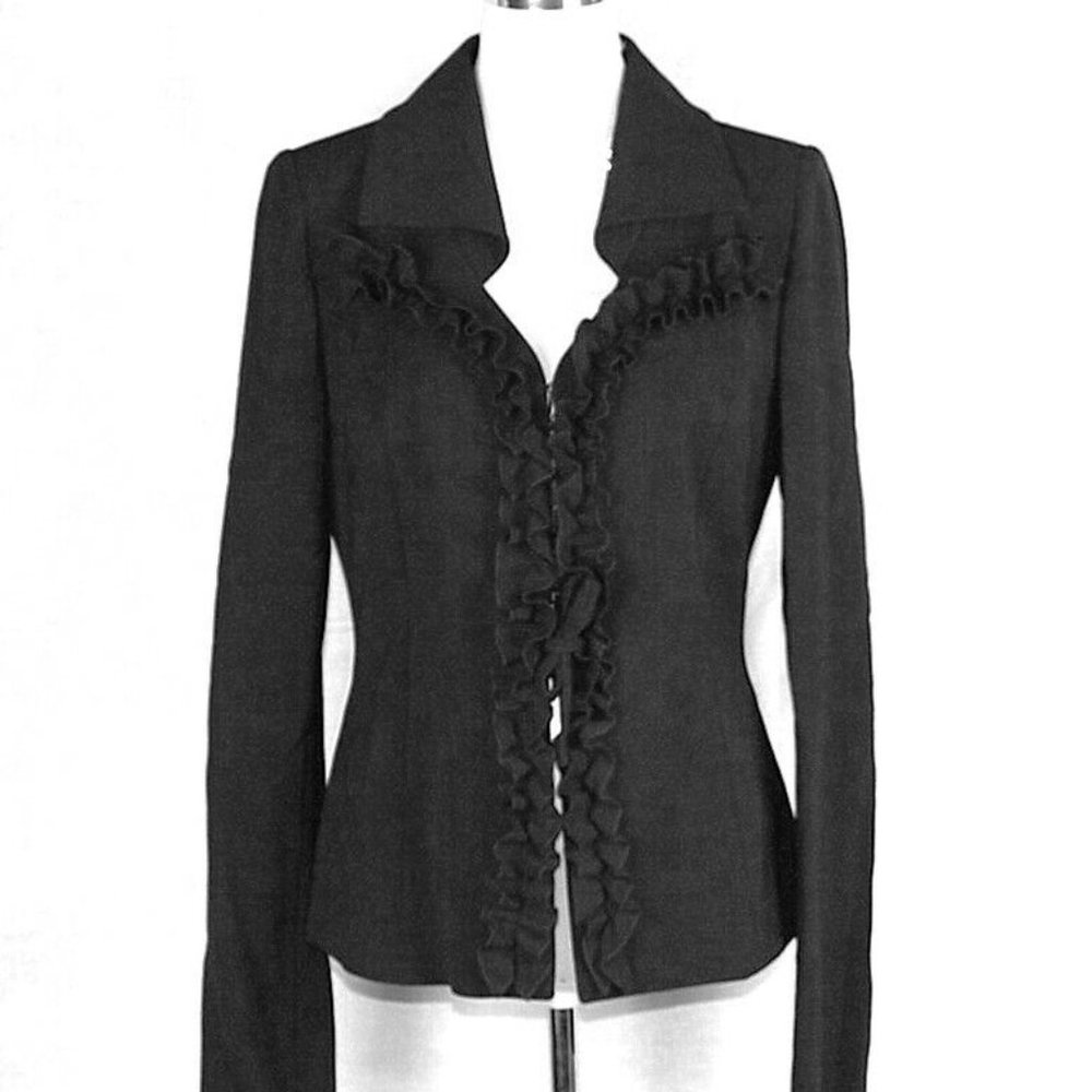 MARIELLA BURANI JACKET BLACK WOOL & VISCOSE US SIZE 8 BRAND NEW MADE IN ITALY121